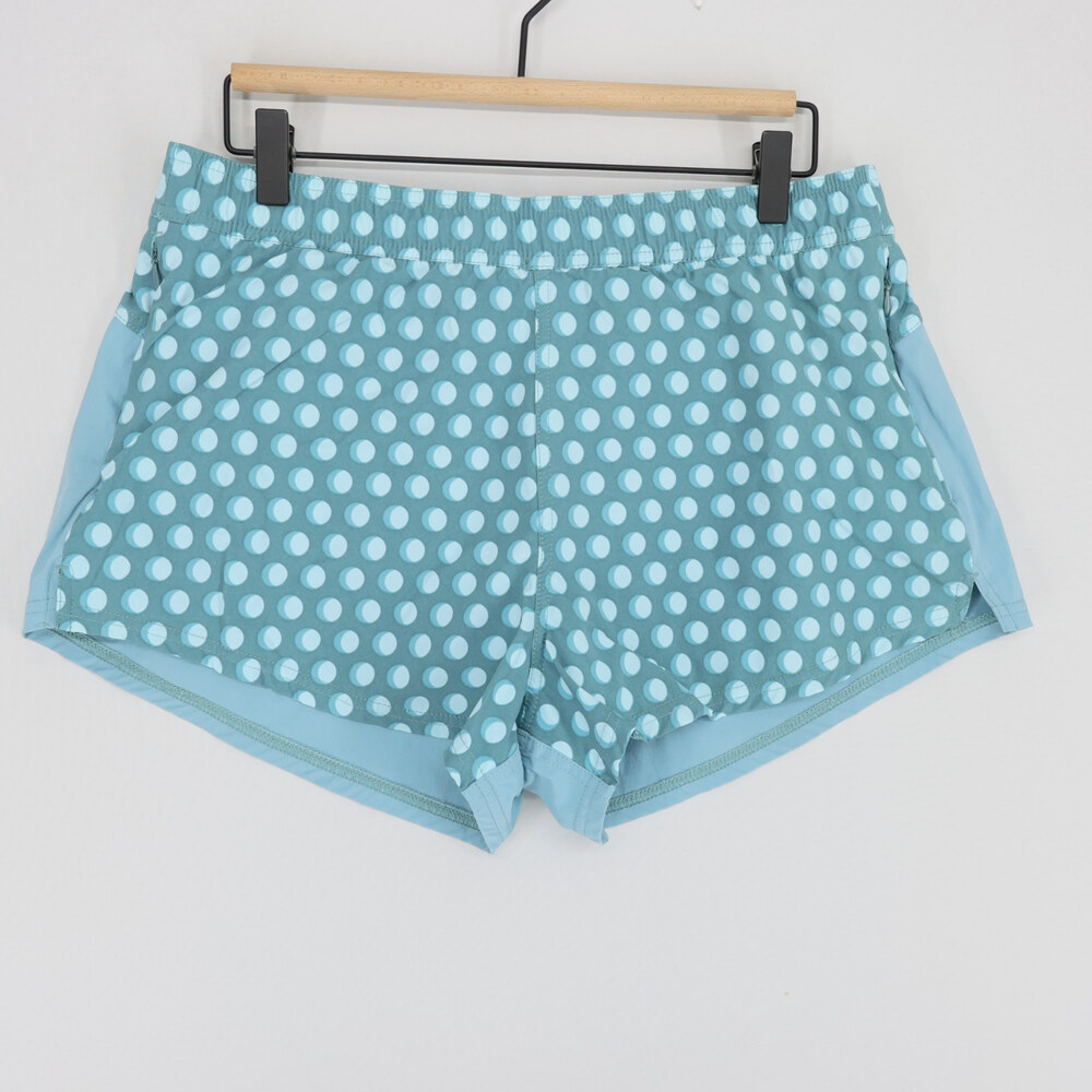 Fair Harbor Atlantique Shorts Womens L Blue Polka Dot Lined Athletic Running